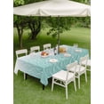 thumbnail image 4 of Outdoor Tablecloth with Umbrella Hole for Patio/Picnic/Party/Camping, Modern Teal Green Waterproof Table Cloth Rectangle Table Cover Washable, Abstract Ombre Geometric Morocco (54"x 80"), 4 of 8