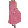 thumbnail image 3 of Womens 2 Piece Skirt Sets Summer Striped Sleeveless Tank Tops Midi Dress Vacation Outfits Matching Sets Red S, 3 of 7