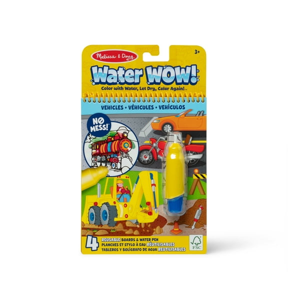 Melissa & Doug On the Go Water Wow! Reusable Water-Reveal Activity Pad - Vehicles - FSC Certified