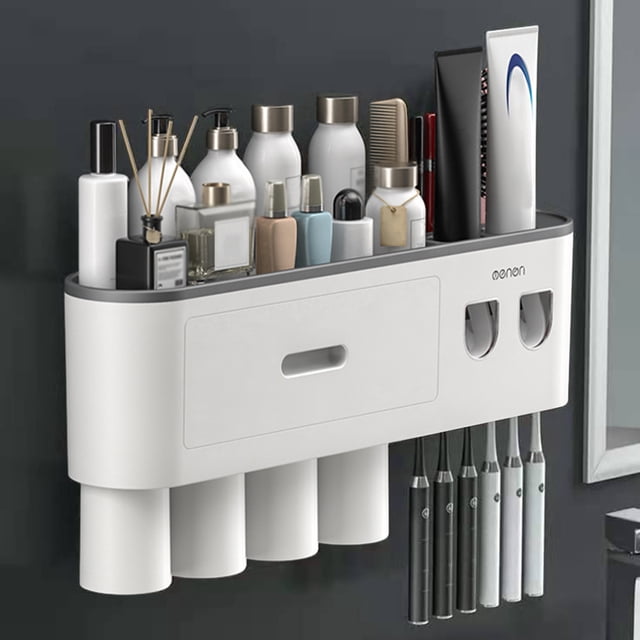 Soporte de cepillo de dientes para el hogar estante de soporte de maquillaje multifuncional para almacenamiento en el hogar