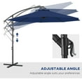 thumbnail image 4 of Outsunny 10' Cantilever Hanging Tilt Offset Patio Umbrella with UV & Water Fighting Material and Cross Base (Weight Not Included), Navy Blue, 4 of 9