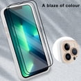 thumbnail image 3 of for iPhone 13 Pro Max Case Sparkly Diamond Crystal Metal Bling Camera Lens Cover Back Clear & Matte Bumper Silicone Shockproof Protective Case + Screen Protector for Girls and Women -Gold, 3 of 12