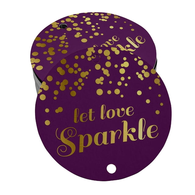 Inkdotpot Pack Of 50 Let Love Sparkle Wedding Favor Paper Tags Craft Real Gold Foil Hang Tags