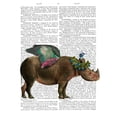 thumbnail image 2 of Fab Funky 15x18 Gold Ornate Wood Framed with Double Matting Museum Art Print Titled - Rhino with Strawberry Crown, 2 of 4