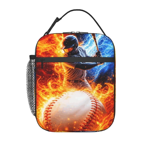 Baseball Lunch Bag Portable Thermal Lunch Box for Men and Women