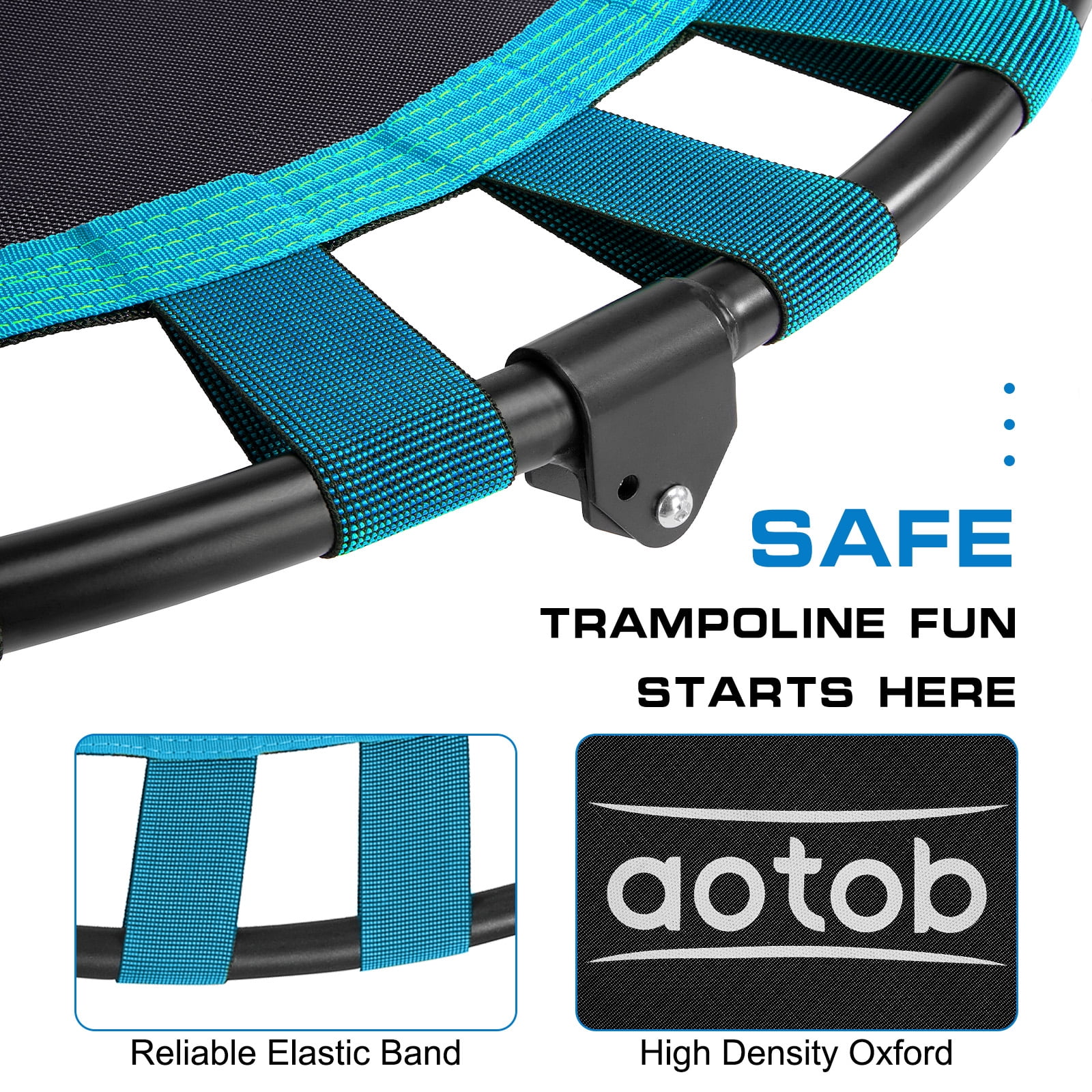 AOTOB 48” Fitness Trampoline for Adults, Foldable Mini Rebounder with Durable Bungees for Workouts Sports, 550lbs