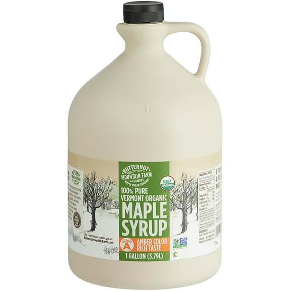 Butternut Mountain Farm 1 Gallon Organic Amber Rich Pure Grade A Vermont Maple Syrup