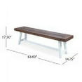 thumbnail image 4 of GDF Studio Bowman Outdoor Acacia Wood 3 Piece Picnic Set, Sandblasted Dark Brown, 4 of 13