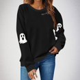 thumbnail image 2 of GILIGEGE Spooky Season Sweatshirts for Women,Cute Ghost Sleeve Crewneck Pullover Halloween Sweatshirt,Vintage Salem Witch Graphic Pullover,Casual Long Sleeve Tops,fall fashion must haves Black 3XL, 2 of 8
