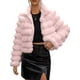 thumbnail image 1 of Chaqueta de Piel Sintética para Mujer, Abrigo Corto Abullonado de Larga, Abrigo Cálido de Invierno. Rosa L, 1 of 8