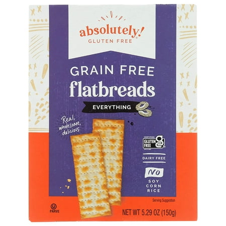 Pack of 12 Absolutely Gluten-Free Grain Free Everything Flatbread 5.29 oz