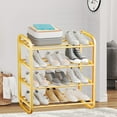 thumbnail image 4 of XEOVHV 4-Tier Expandable Shoe Rack – Adjustable Shoe Organizer & Shoe Storage for Closet, Entryway, and Front Door – Space-Saving Shoe Shelf and Rack Organizer for Home - Yellow, 4 of 6