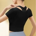 thumbnail image 4 of AherBiu Workout Tops for Women Cropped Athletic Shirts 2 in 1 Racerback Yoga Tops Short Sleeve Lightweight Quick-Dry Activewear, 4 of 4