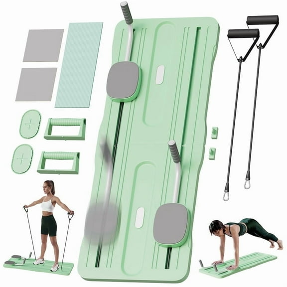 Pilates Board - 2025 Pilates Reformer Set, Multi-Purpose Foldable Pilates Reformer Board for Home, 5 in 1 Pilates Sliding Board (Purple)