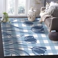 thumbnail image 4 of Area Rugs Indoor Non-Slip Rectangle Rug 2x3 Ft Blue Tulip Blue Flower Silhouette Plaid Rug Rubber Backing Floor Mats Non Shedding Home Decor Carpet for Entryway Living Room, 4 of 8