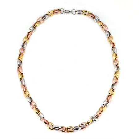 Long Bean - Long Chain Necklace Ejoyous Unisex Titanium Steel Coffee Bean Link Chain Long Necklace Fashion Jewelry