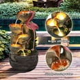 thumbnail image 5 of Magic Union 25" Tall Outdoor Water Fountain, 5 Tier Garden Waterfalls Fountain with 5 LED Lights, Modern Indoor/Outdoor Floor Standing Water Fountain with Pump for Garden, Patio, House Decor, 5 of 8