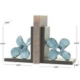 thumbnail image 3 of DecMode 6" Distressed Propeller Boat Teal Metal Bookends with Brown L-Shaped Stands (Set of 2), 3 of 11