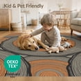 thumbnail image 4 of ODIKA 9'x12' Washable Area Rug Non-Shedding, Easy Care Farmhouse Rings Earthy Ring Concentric Annual Growth Stump Grain Refined for Master Suite, California King, Under Bed, 4 of 7