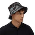 thumbnail image 6 of Bucket Hat for Men Women, Black camouflage hammerhead shark Breathable Sun Hat Summer Beach Hats, Fun Womens Mens Bucket Hat for Travel Outdoor Vacation Fishing Hiking Sports, 6 of 6