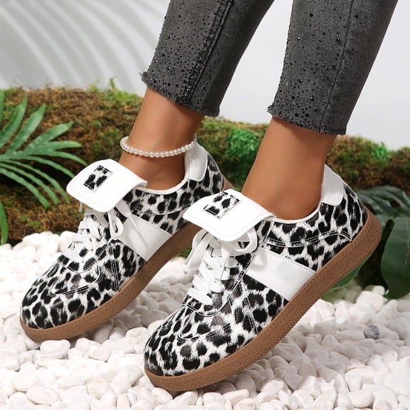 Domzle Women Retro Gum Sole Fashion Sneakers | PU Leather Classic Tennis Walking Shoes Anti Slip Trainers Black 36