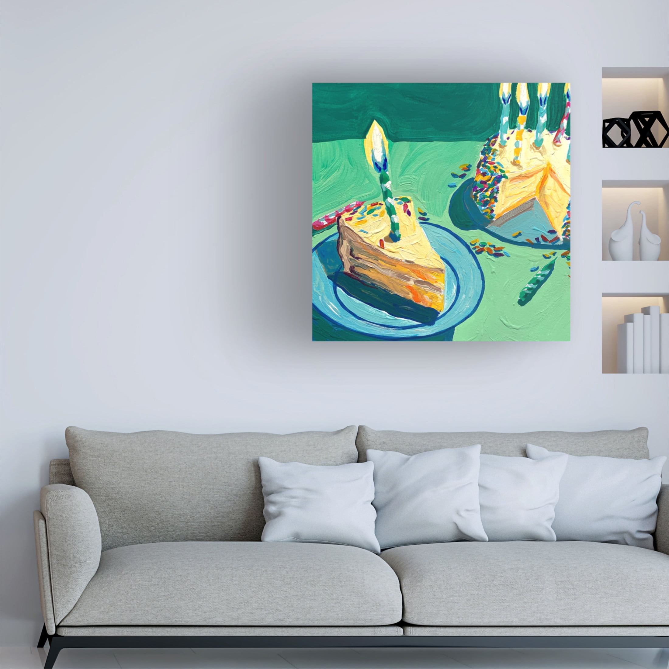 Trademark Fine Art Key and Sea Birthday Cake Canvas Wall Art