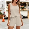 thumbnail image 6 of BUIGTTKLOP Two Piece Sets for Women Scoop Neck Sleeveless Tank Tops Wide Leg Shorts 2 Piece Summer Outfits, 6 of 6