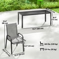 thumbnail image 2 of 9-Piece Outdoor Dining Set, Light Grey Patio Furniture with 71" Tempered Glass Table and 8 Stackable Mesh Chairs, Weather-Resistant Steel Frame for Garden, Backyard and Patio, 2 of 7
