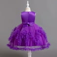 thumbnail image 5 of Akiihool Baby Girl Dresses Flower Girl's Dress Princess Puffy Tulle Dresses Bridesmaid Wedding Communion Birthday Party Pageant Maxi Prom Gown for Kids(Purple,24-36 Months), 5 of 9