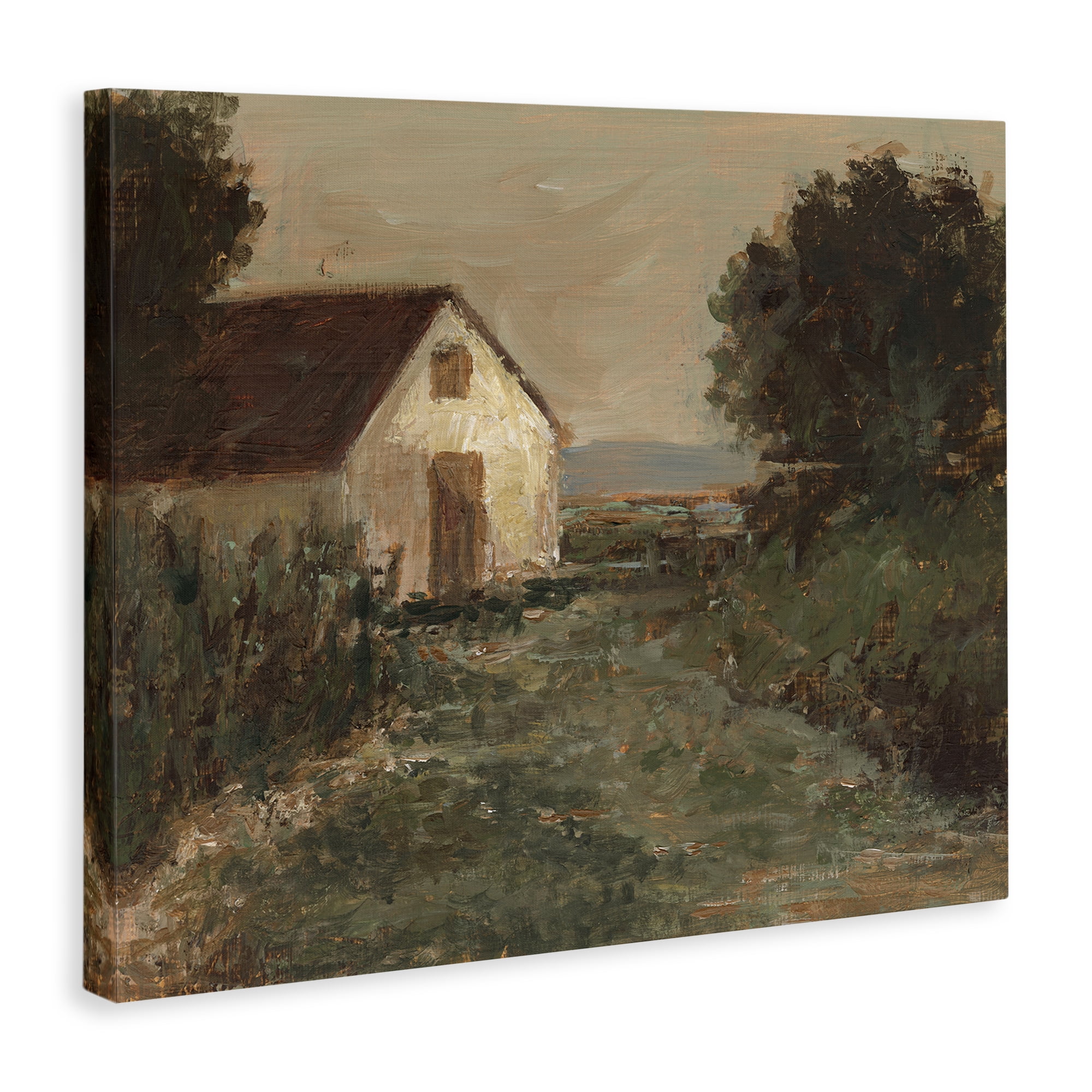 Stupell Industries Traditional Cottage by Sea Landscape & Nature Painting Wrapped Canvas Art Print Wall Art, 30 x 24