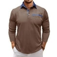 thumbnail image 1 of Blusa y camisa de manga larga con cuello vuelto para hombre, estilo casual, con bloques de color, de poliéster y manga larga., 1 of 7