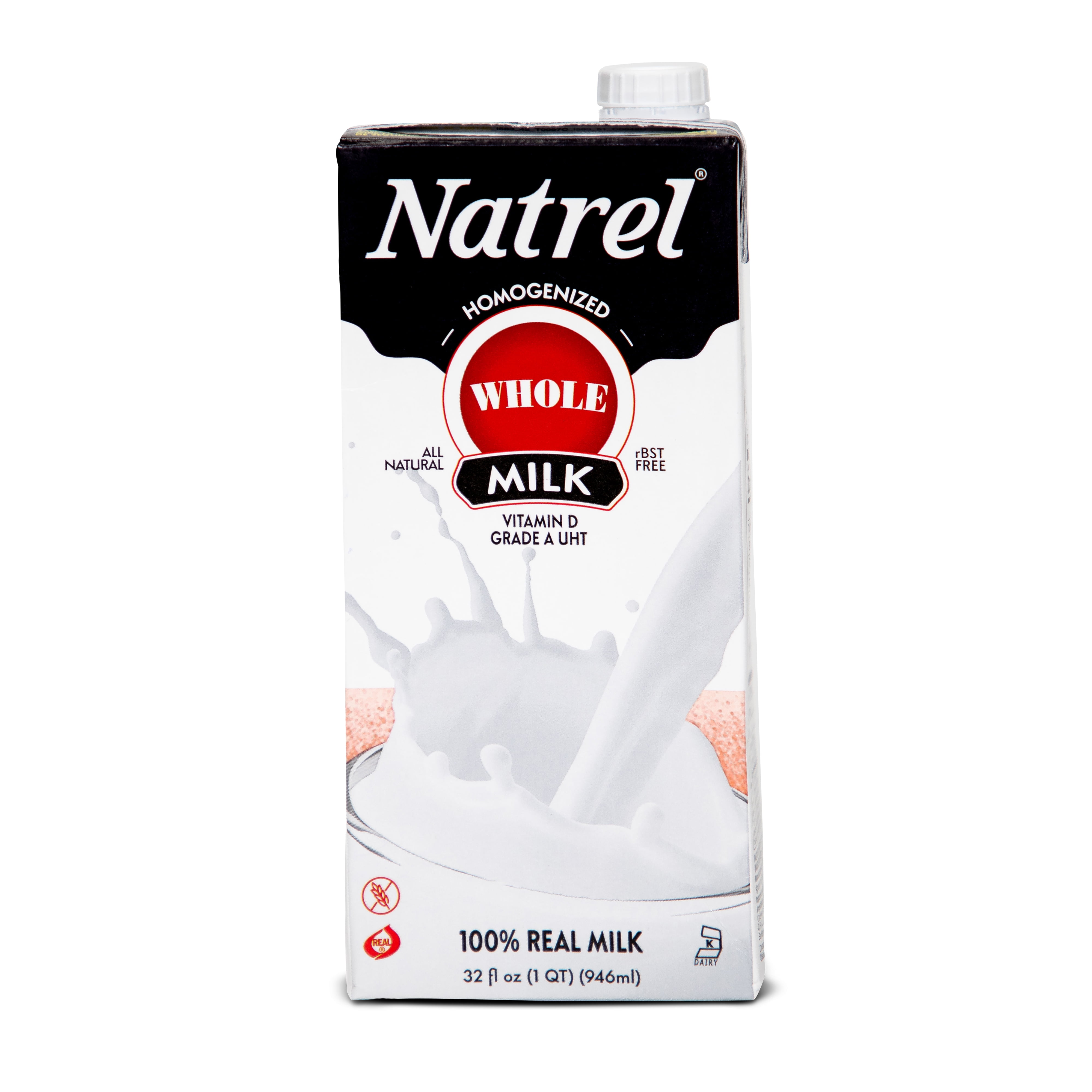 Natrel Whole Shelf Stable Milk, 32 oz, 6 Pack