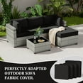 thumbnail image 6 of Snubbull Patio Furniture Cushions, Replacement Outdoor Cushions for 4-Seat Sectional Sofa,Waterproof & Zipped, Black, 6 of 6