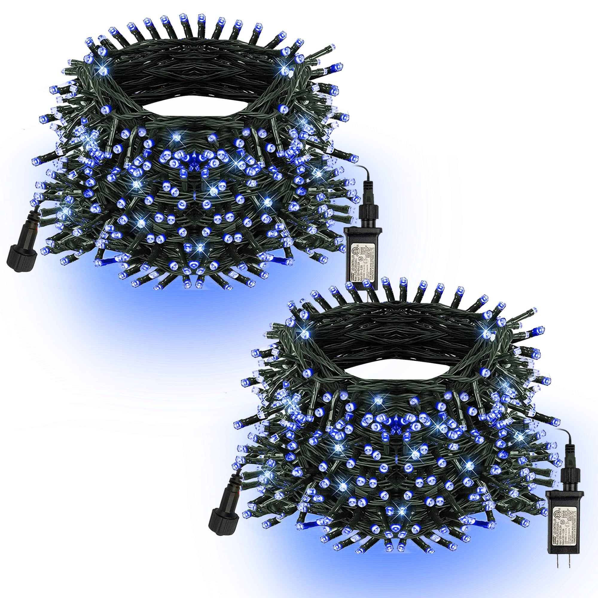 Blue Christmas Lights, 400 LED 132FT Outdoor Christmas Lights Plug in