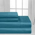 thumbnail image 2 of Fresh Linen Collection 600 Thread Count Solid 100% Egyptian Quality Cotton Deep Pocket Sheet Set (Queen, Teal), 2 of 3