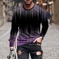 thumbnail image 1 of Blusas y camisas de manga larga con cuello redondo para hombre, blusa informal de manga larga con cuello redondo y estampado., 1 of 5