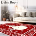 thumbnail image 2 of ODIKA 3'x5' Machine Washable Non-Slip Area Rug, Winter Wonderland Seasonal Accent Pathway Protection High Traffic Rug, Red, 608819, 2 of 7