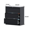 GangMei Tall Metal Lock Wide Lateral File Storage Cabinet, 3 Drawers ...
