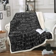 thumbnail image 1 of fuzhong-Math Couverture en Molleton Thème, 50"x60 Pouces, Noir, Rayure Géométrique, Microfibre, Couverture, 1 of 4