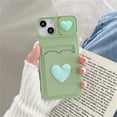 thumbnail image 3 of Simple Love Silicone Wallet Card Case For iPhone 15 14 13 12 11 Pro Max 7 8 Plus Case, 3 of 5