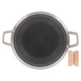 thumbnail image 2 of Placa De Parrilla De Barbacoa, Recubrimiento Sin Palos De Acero Inoxidable Una Bandeja Para Hornear De Distribución De Calor Con Manijas De Compatibles Con Todos Los Utensilios, 2 of 7