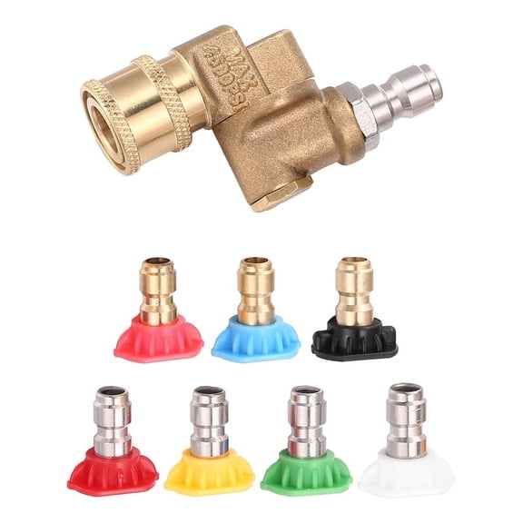 Universal Power Pressure Washer Nozzle Tips And Quick Connect Pivot Adapter Couple G2831