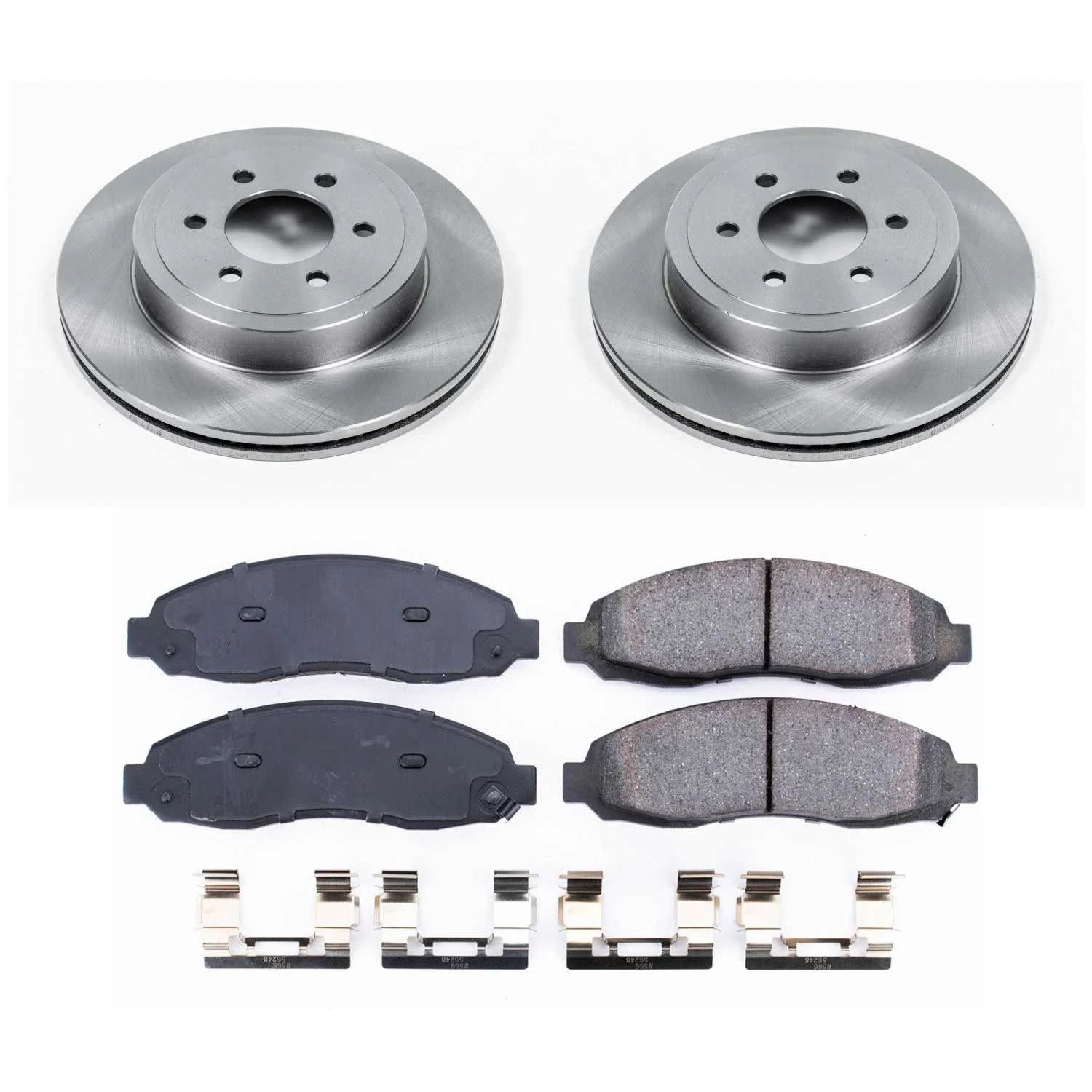 Power Stop Front Stock Replacement Brake Pad and Rotor Kit KOE2187