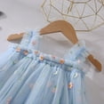 thumbnail image 4 of Huowey Toddler Girls Tutu Dresses Sleeveless Spaghetti Strap Floral Embroidery Tiered Holiday Party Mesh Tulle Dress Dance Party Dailywear,Blue,3-4 Years, 4 of 4