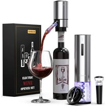 Tomeem Electric Wine Opener, 4-In-1 Wine Gift Sets Automatic Electric Wine Bottle Opener with Opener, Foil Cutter , Automatic Wine Pourer and Aerator Vacuum Stoppers