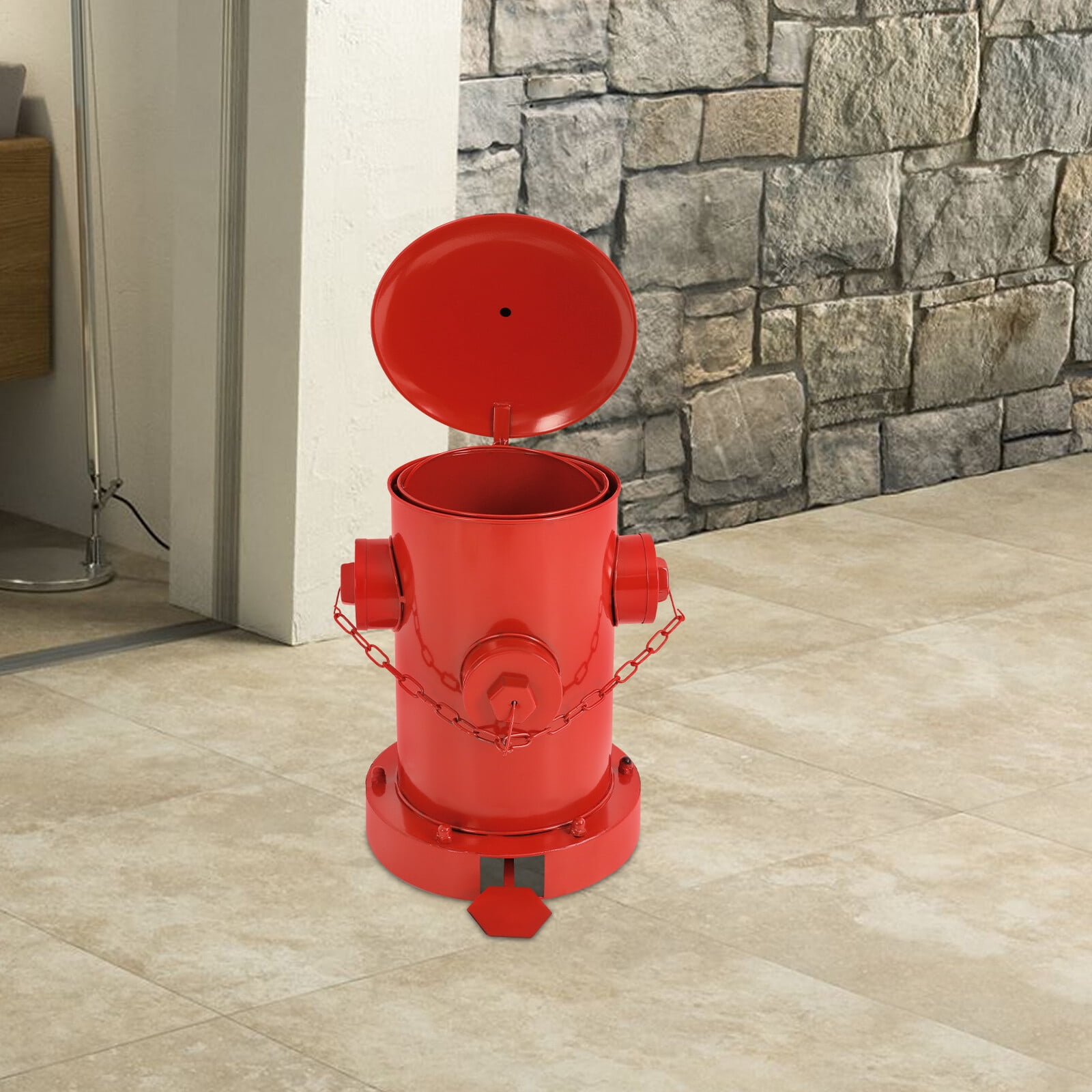 Fire Hydrant Trash Can, 2.5L/0.66Gal Retro Creative Garbage Can Pedal Trash Can Indoor Outdoor Waste Bins with Removable Inner Bucket for Park Garden Kitchen Garbage, 10.24x15.35in