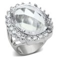 thumbnail image 1 of Women Rhodium Brass Ring with Synthetic in Clear - Size 7, 1 of 1
