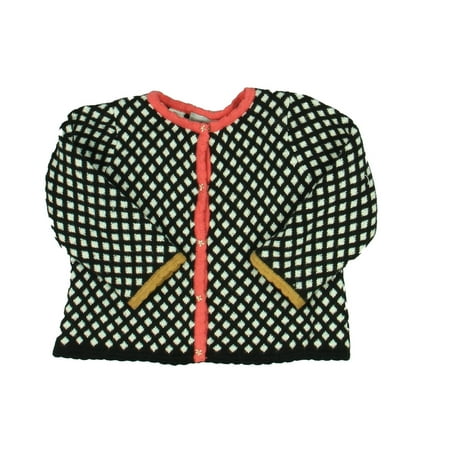 

Pre-owned Catimini Girls Black | White | Peach Cardigan size: 9 Months