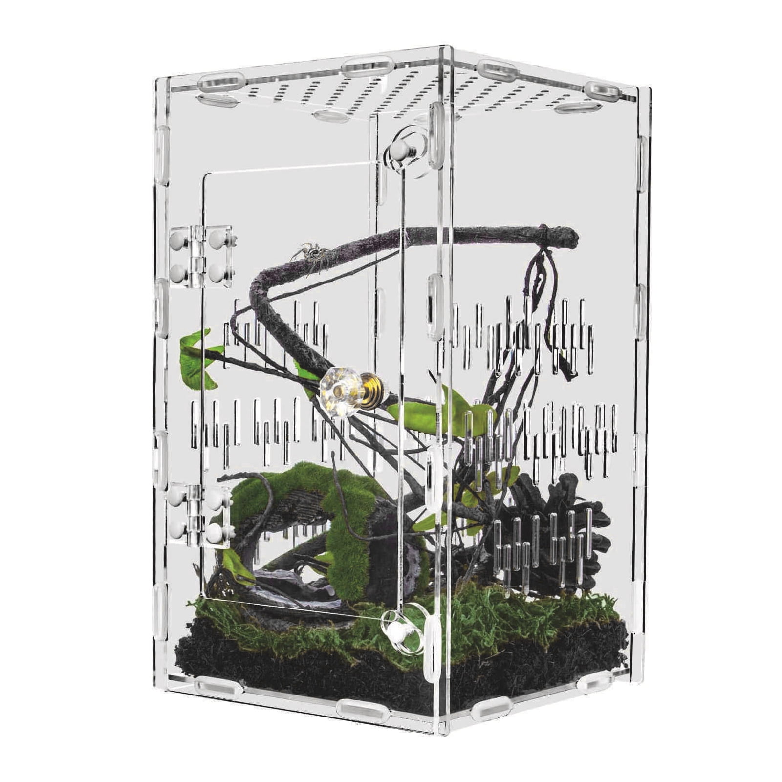 Acrylic Reptiles Enclosure House with Impacts Resistant Full Visual and AirflowS for Health Pet Habitats Terrariums