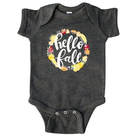 

Inktastic Hello Fall with Leaf Wreath Gift Baby Boy or Baby Girl Bodysuit